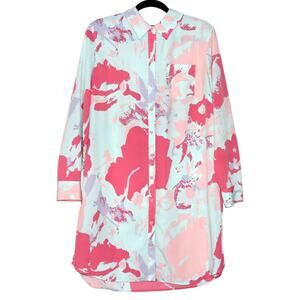 Daisy Fuentes Pink Blue Purple Long Tunic Large